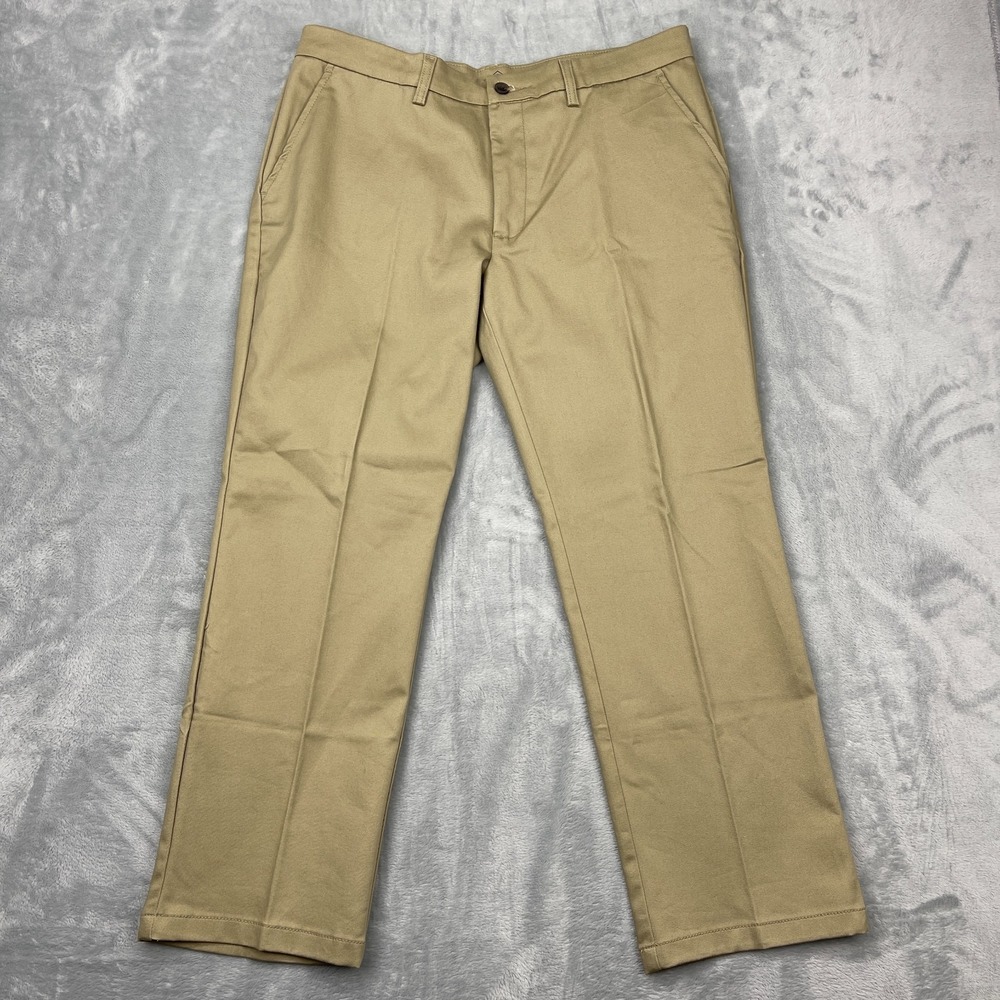 New St. John's Bay Universal Easy Care Chino Pants Men's 36x29 Brown Classic Fit